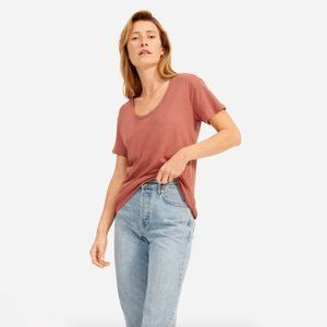 Everlane The Air Scoop-Neck Tee in 'Burnt Sienna'